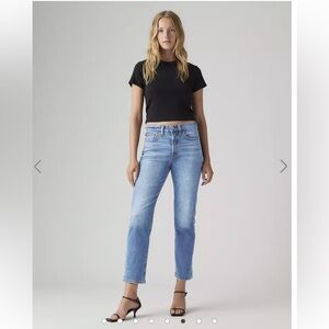 Levi's Women's Premium Wedgie Straight Leg Denim Blue Jeans W30 L 30 - NWOT